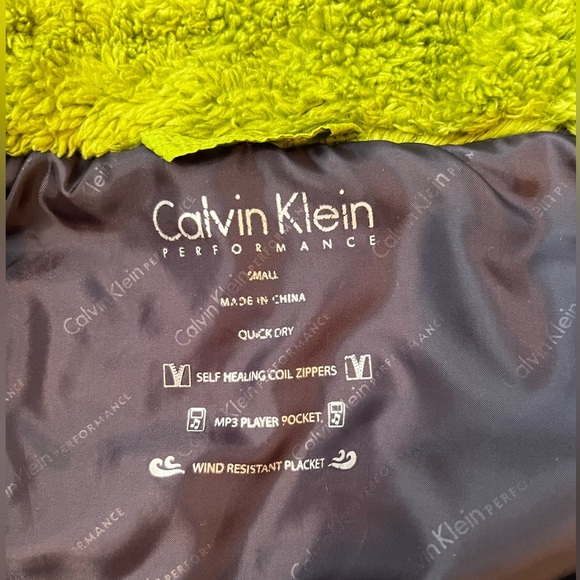 CALVIN KLEIN Performance women Lime Green Puffer Vest/size S - Picture 10 of 12